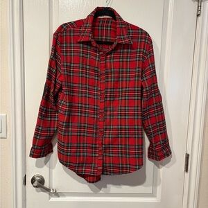 Reverse Red Plaid Women's Top